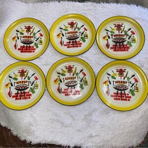 MCM  (12) in the lot Enamel Plates 1950s made in Hong Kong 11 Plates 12”